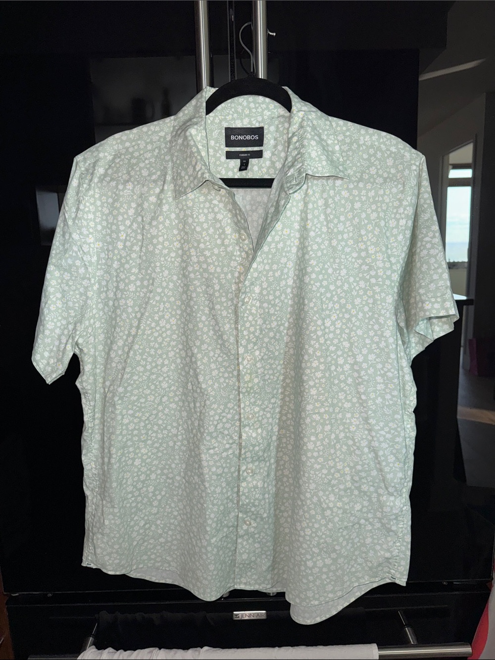 Bonobos Mint Green Floral Short Sleeve Button-Down Shirt